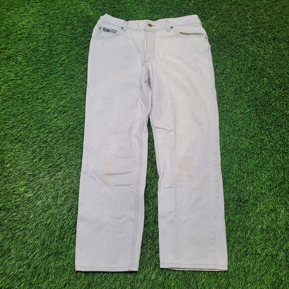 VTG 90s Lee Jeans Mens 34x28 Straight Leg Mid Rise Zipper Pockets Relaxed Fit - Picture 1 of 11